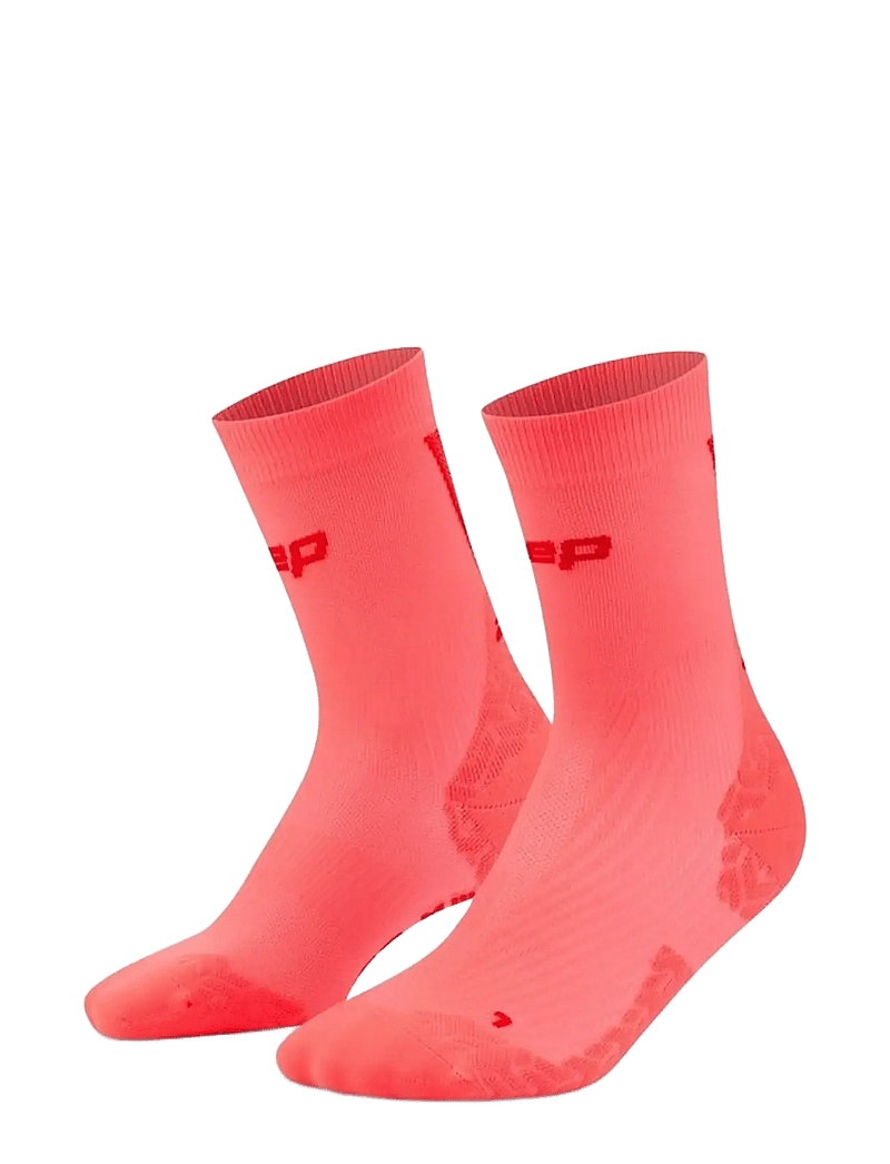 CEP - CORE RUN ULTRALIGHT SOCKS, MID CUT, 4.0 - spordisokid - neon coral/red - 0
