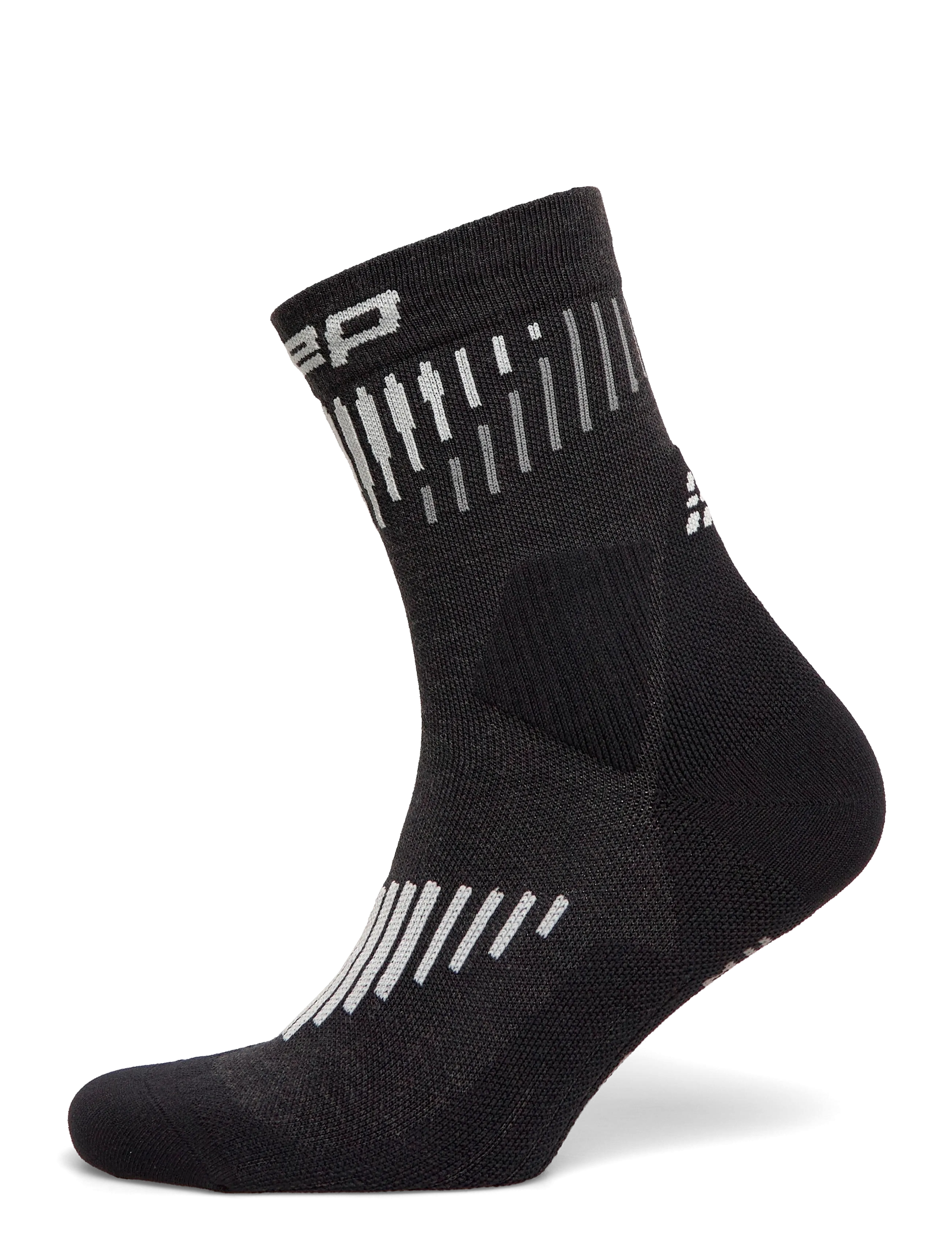 CEP CORE RUN MERINO SOCKS, MID CUT, 3.0 - Spordisokid - BLACK/WHITE / black