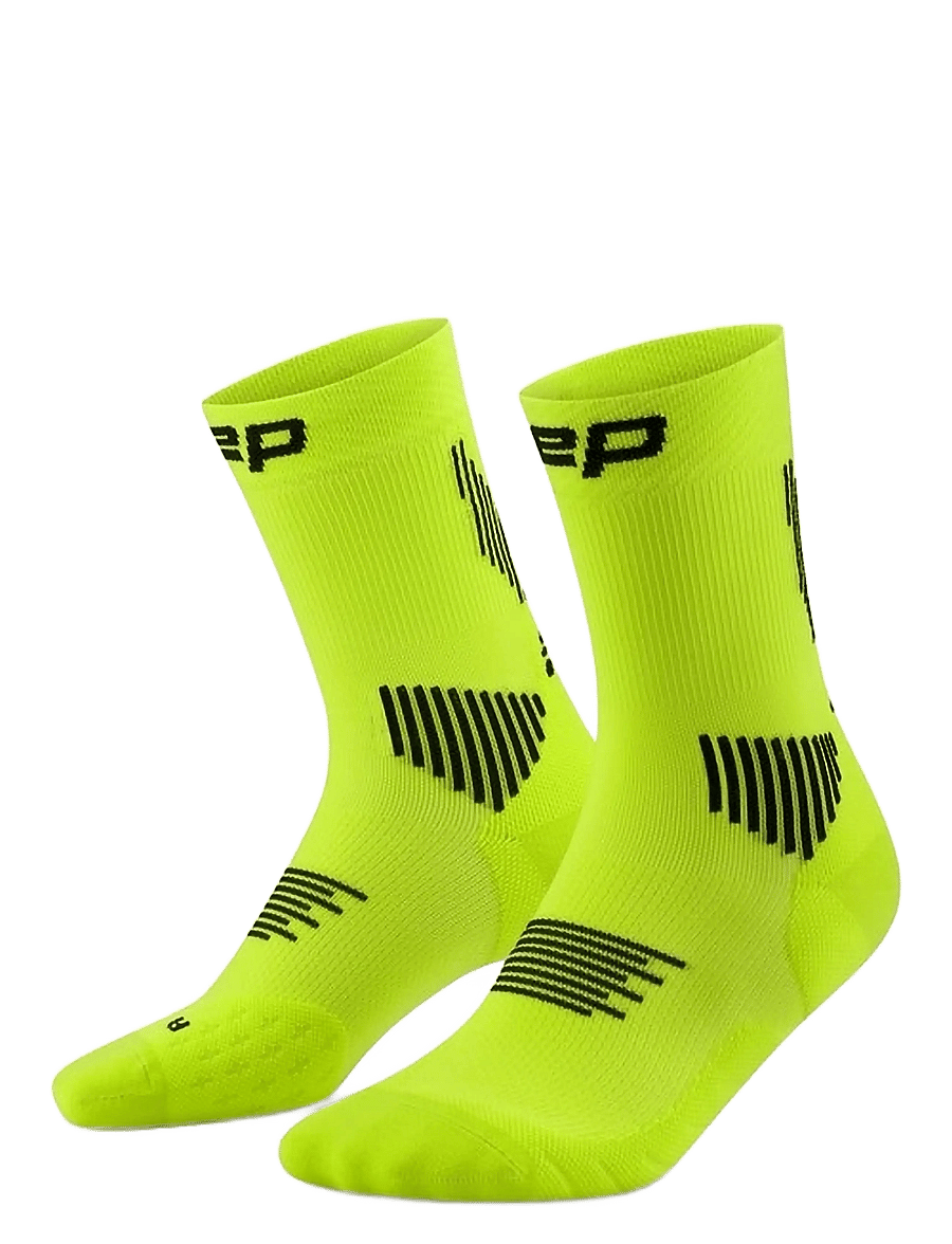 CEP - CORE RUN SOCKS, MID CUT, 5.0 - Íþróttasokkar - lime/black - 0