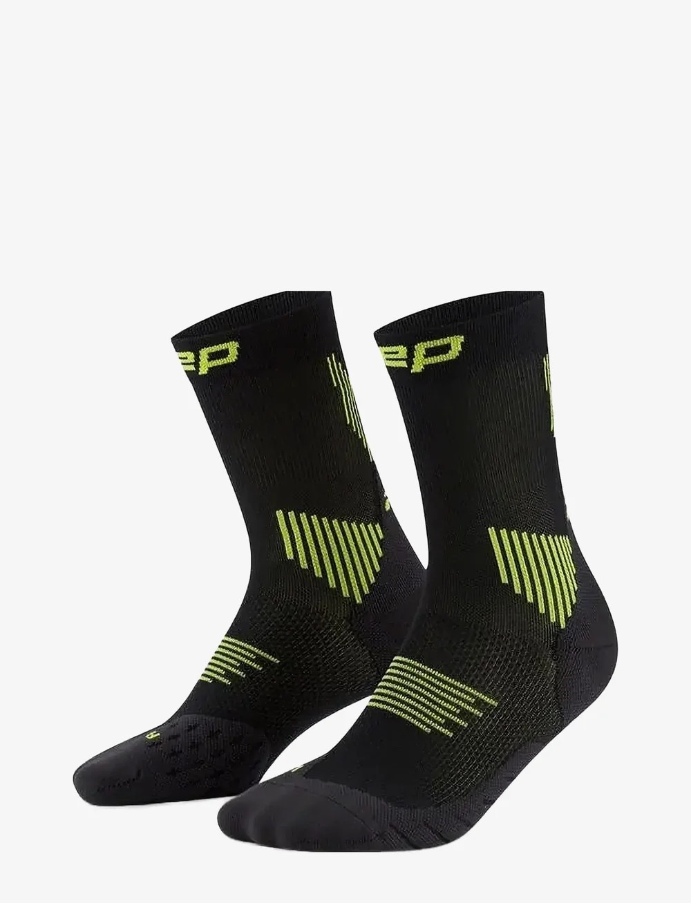 CEP - CORE RUN SOCKS, MID CUT, 5.0 - sportsocken - black/lime - 0