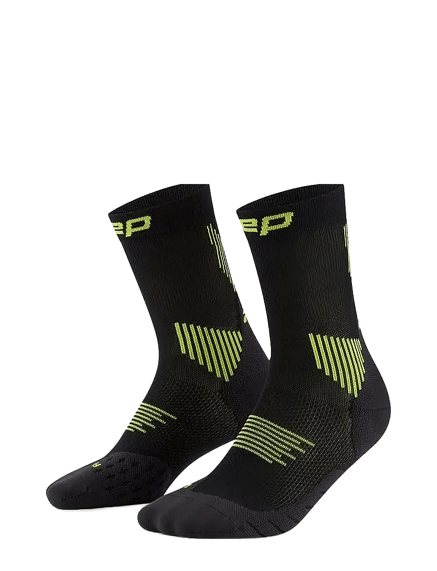 CEP - CORE RUN SOCKS, MID CUT, 5.0 - sportinės kojinės - black/lime - 0