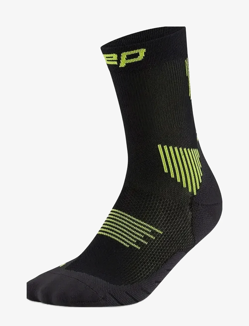 CEP - CORE RUN SOCKS, MID CUT, 5.0 - sportsocken - black/lime - 1