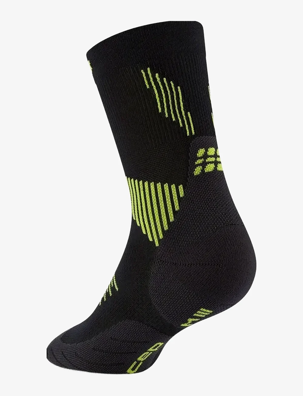 CEP - CORE RUN SOCKS, MID CUT, 5.0 - sportsocken - black/lime - 2