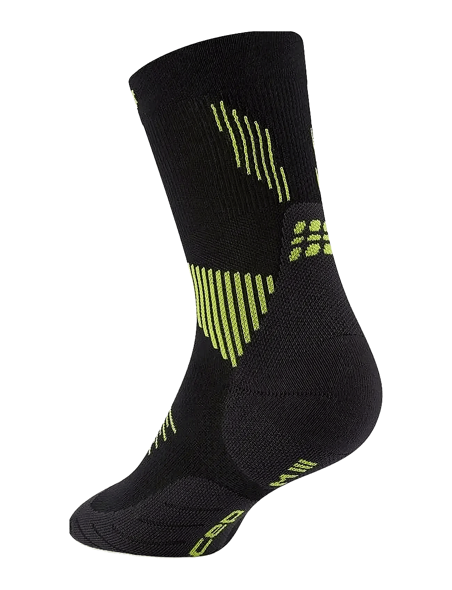 CEP - CORE RUN SOCKS, MID CUT, 5.0 - sportinės kojinės - black/lime - 2
