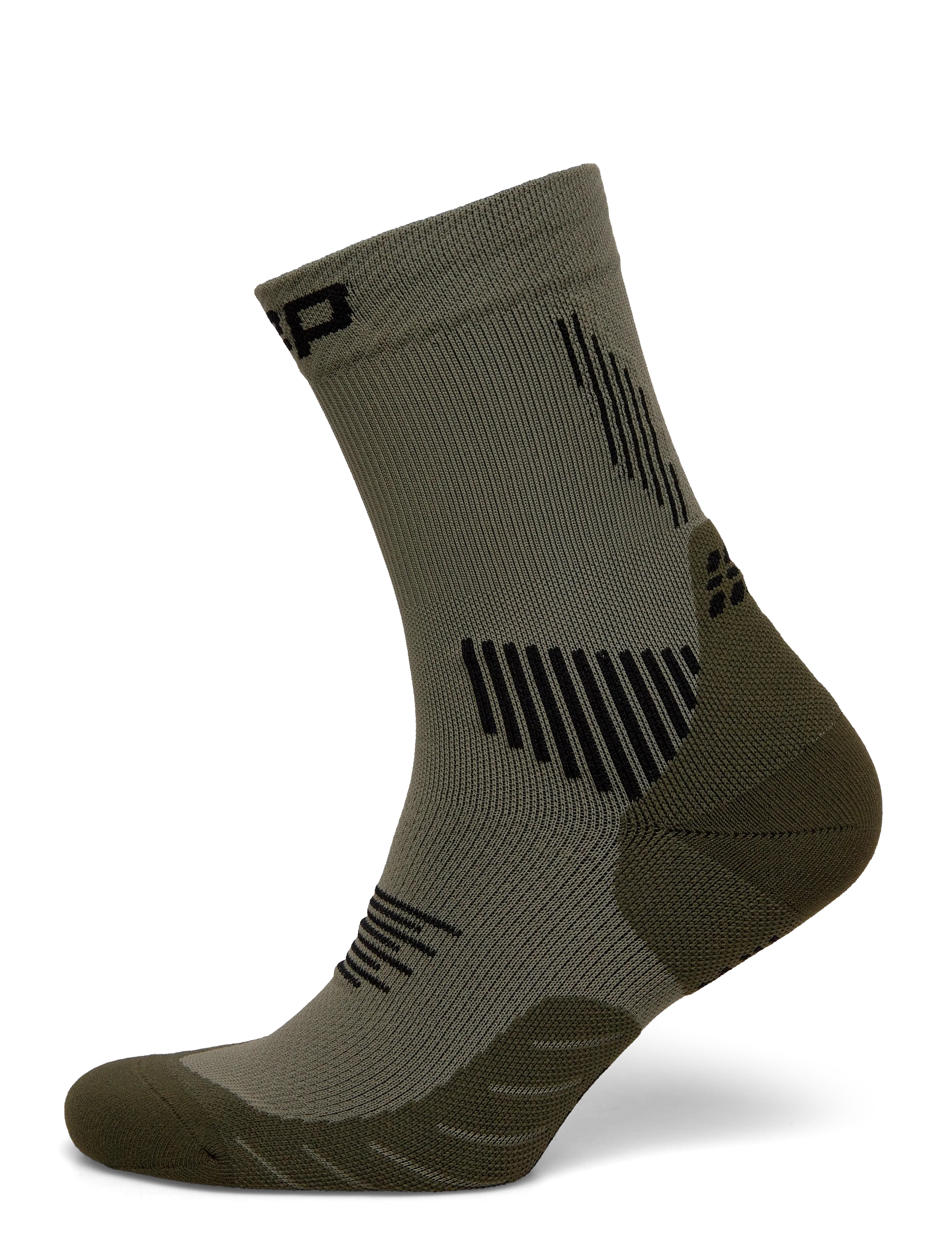 CEP CORE RUN SOCKS, MID CUT, 5.0 - Spordisokid - OLIVE / khaki/green