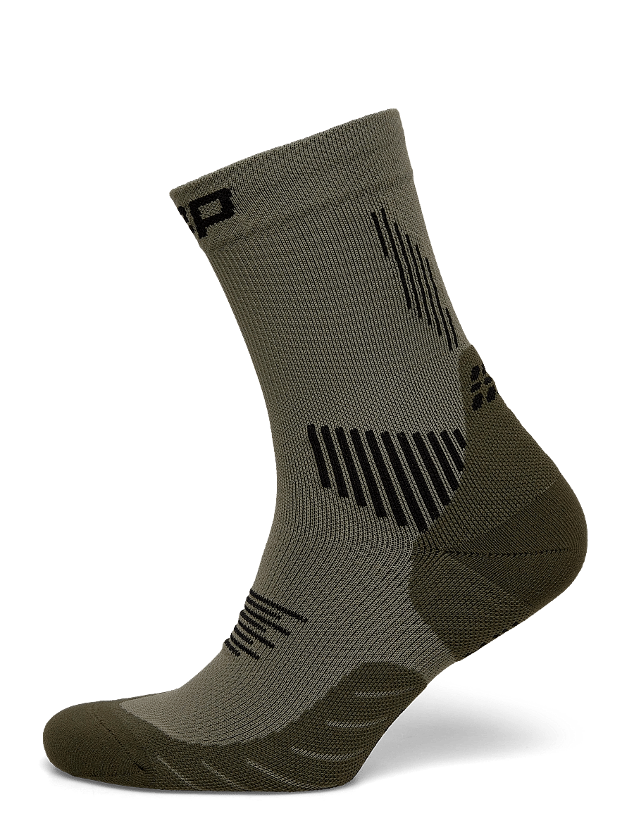 CEP - CORE RUN SOCKS, MID CUT, 5.0 - olive - 0