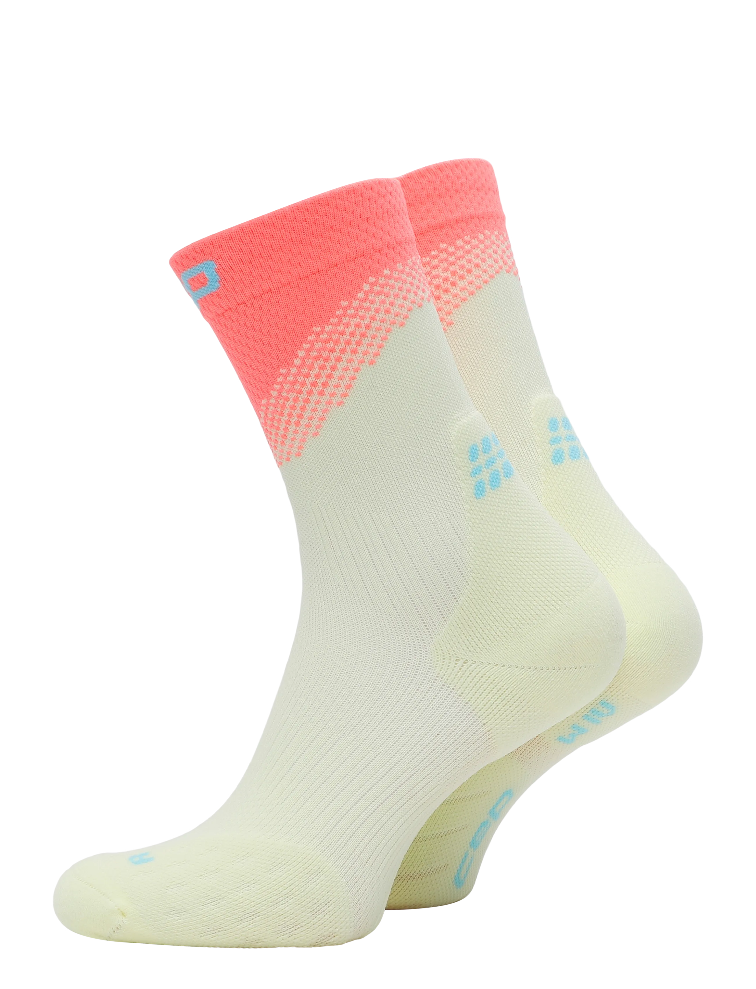 CEP CORE RUN EDT. SPLIT SOCKS, MID CUT, 5.0 - Unterwäsche & Socken - LIME/NEON CORAL / green