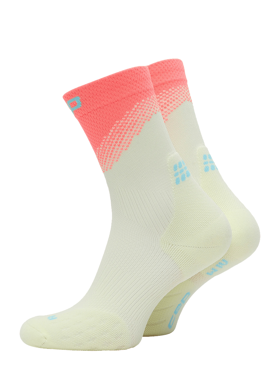 CEP - CORE RUN EDT. SPLIT SOCKS, MID CUT, 5.0 - lime/neon coral - 0