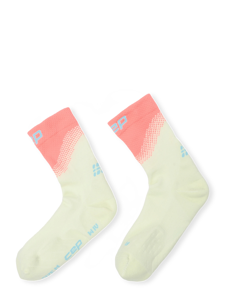 CEP - CORE RUN EDT. SPLIT SOCKS, MID CUT, 5.0 - lime/neon coral - 1