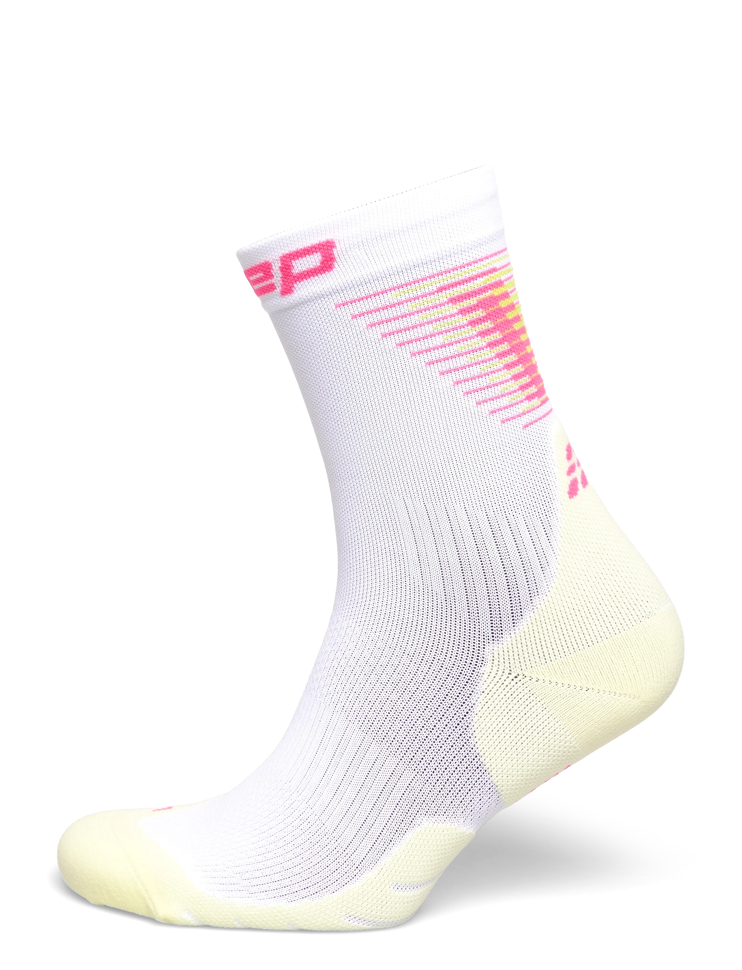 CEP CORE RUN EDT. HALO SOCKS, MID CUT - Underwear & Socks - WHITE/LIME / white