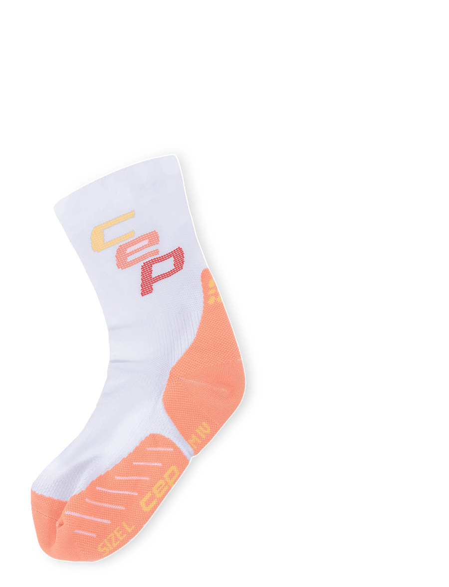 CEP - CORE RUN EDT. STEPS SOCKS, MID CUT - white/coral - 1