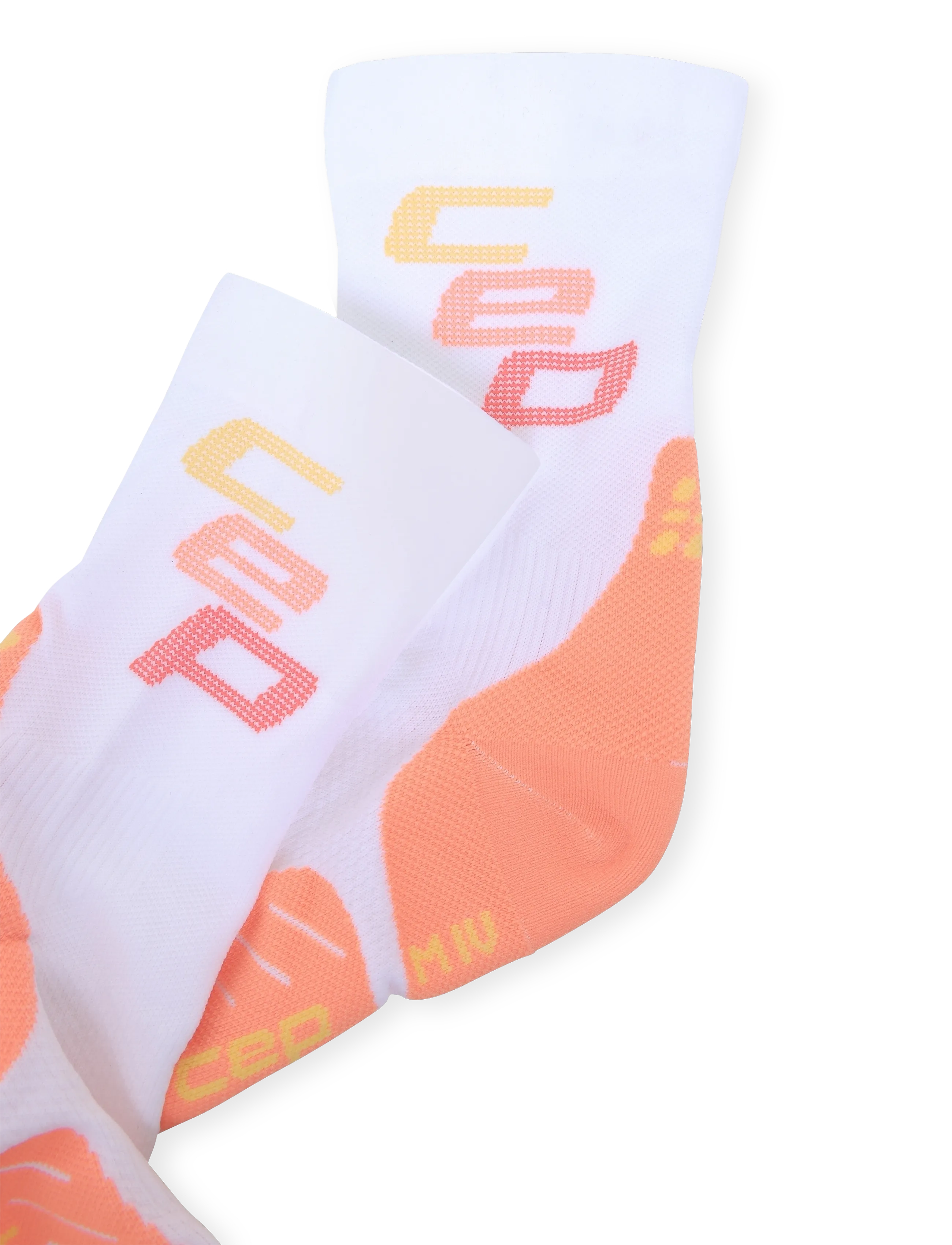 CEP - CORE RUN EDT. STEPS SOCKS, MID CUT - white/coral - 2