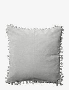 C'est Bon Cushion cover velvet cotton w fringe - Kinginõuanded - LIGHT GREY / grey