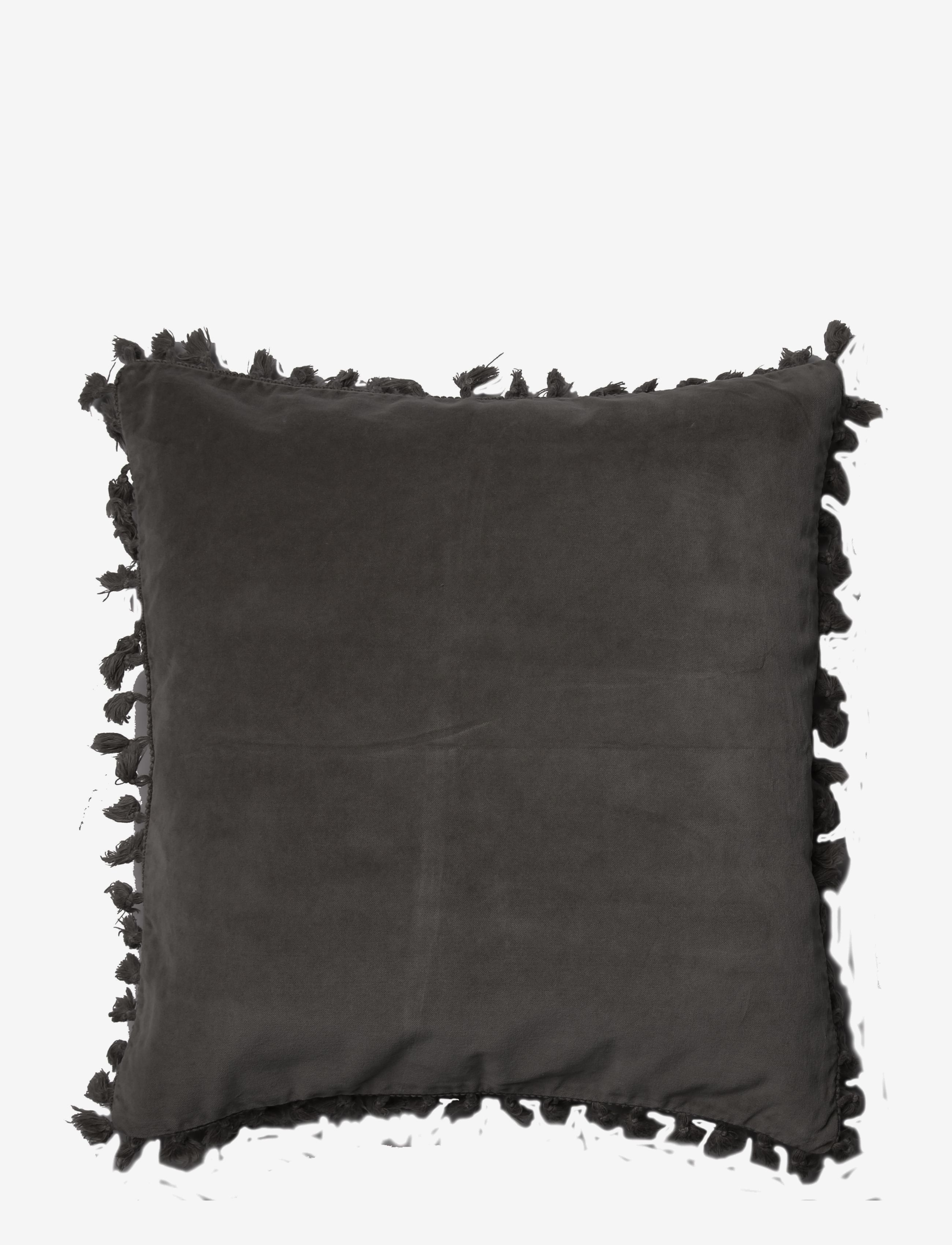 C'EST BON Pudebetræk, Velour/Bomuld M/Frynser Schwarz - 45X45CM - Unisex