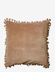 Cushion cover velvet cotton w fringe - ARMY