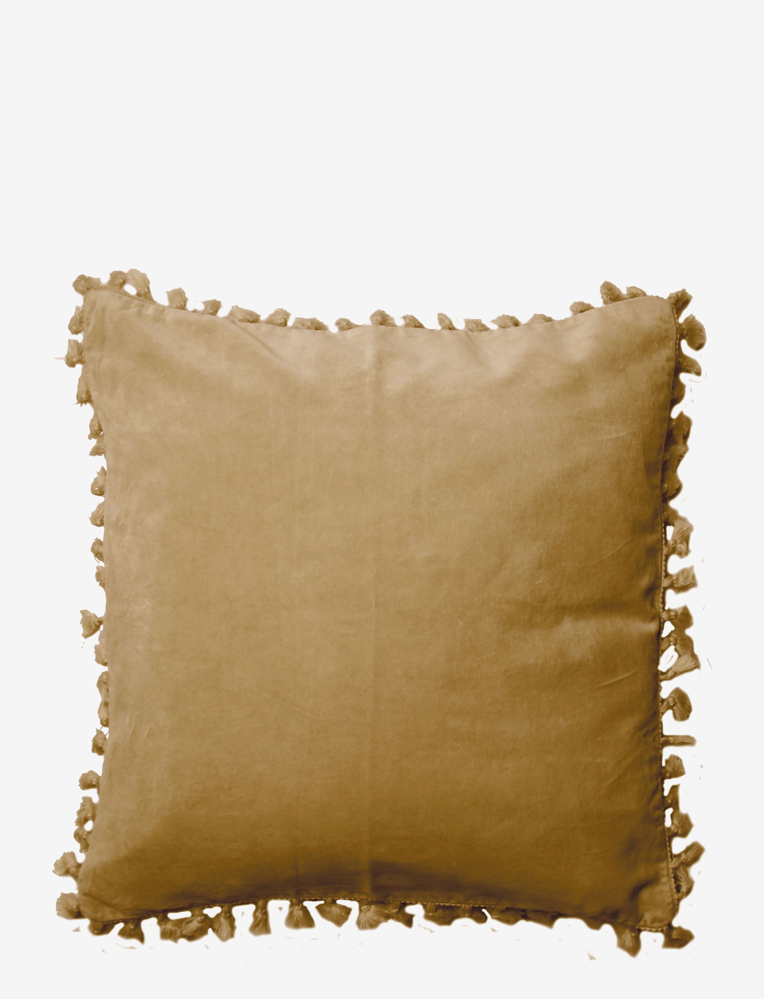C'EST BON Pudebetræk, Velour/Bomuld M/Frynser Gelb - 45X45CM - Unisex
