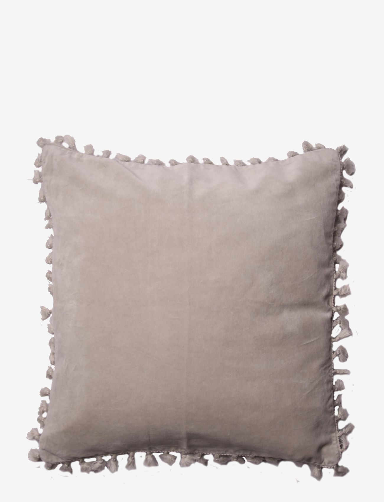 C'est Bon - Cushion cover velvet cotton w fringe - lägsta priserna - light - 0