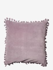 Cushion cover velvet cotton w fringe - LIGHT PURPLE