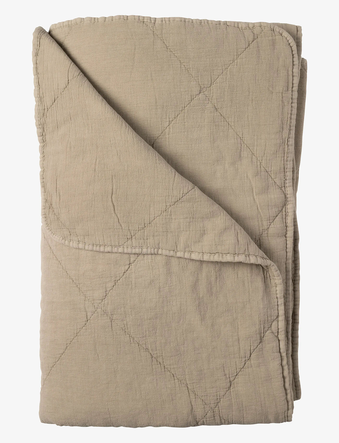 C'est Bon - Sengetæppe, bomuld m/hør fryns - sengetæpper - linen - 0