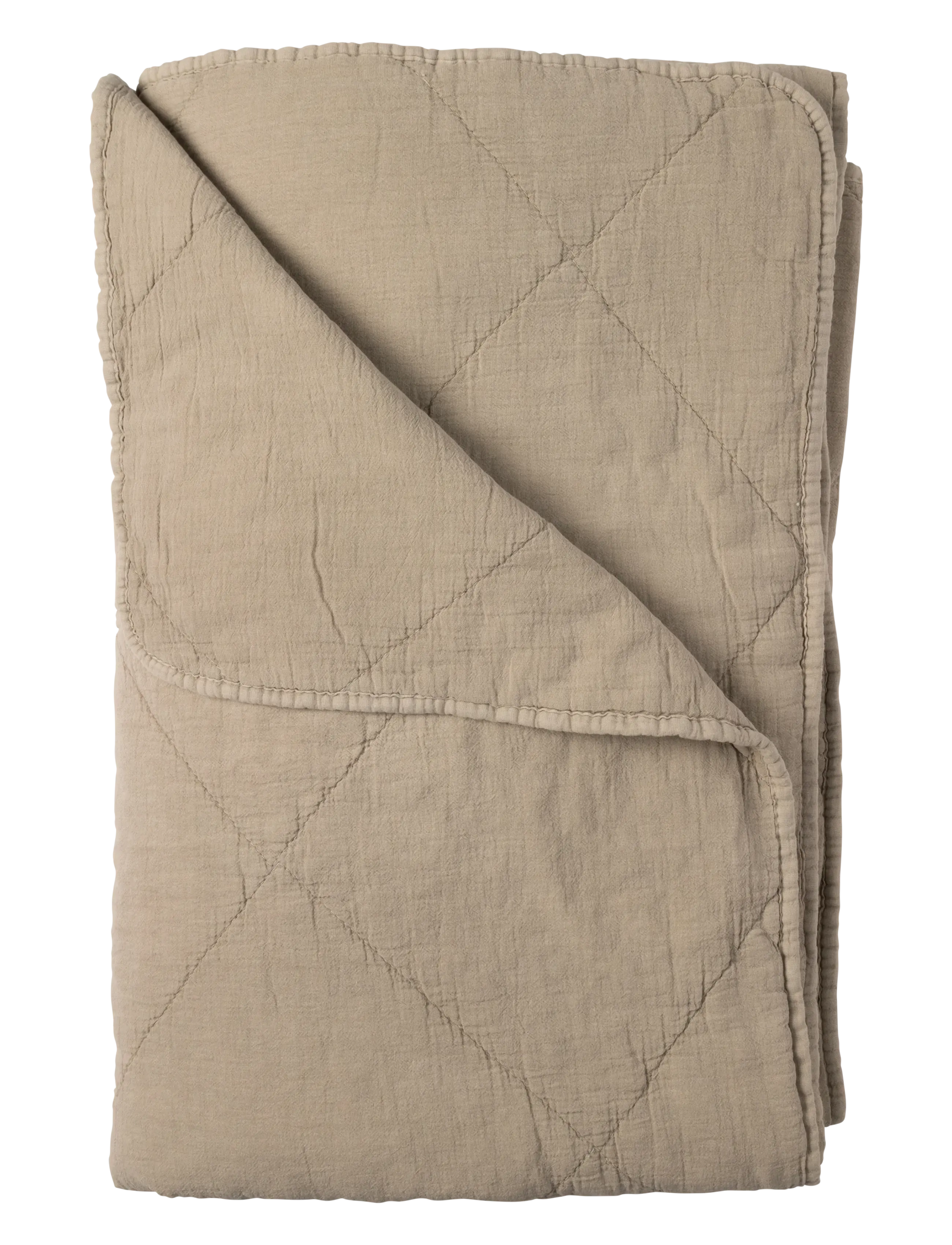 Bedspread cotton w linentassels - LINEN