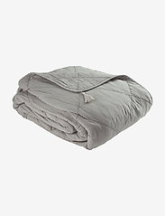 Bedspread cotton w linentassels - LIGHT GREY