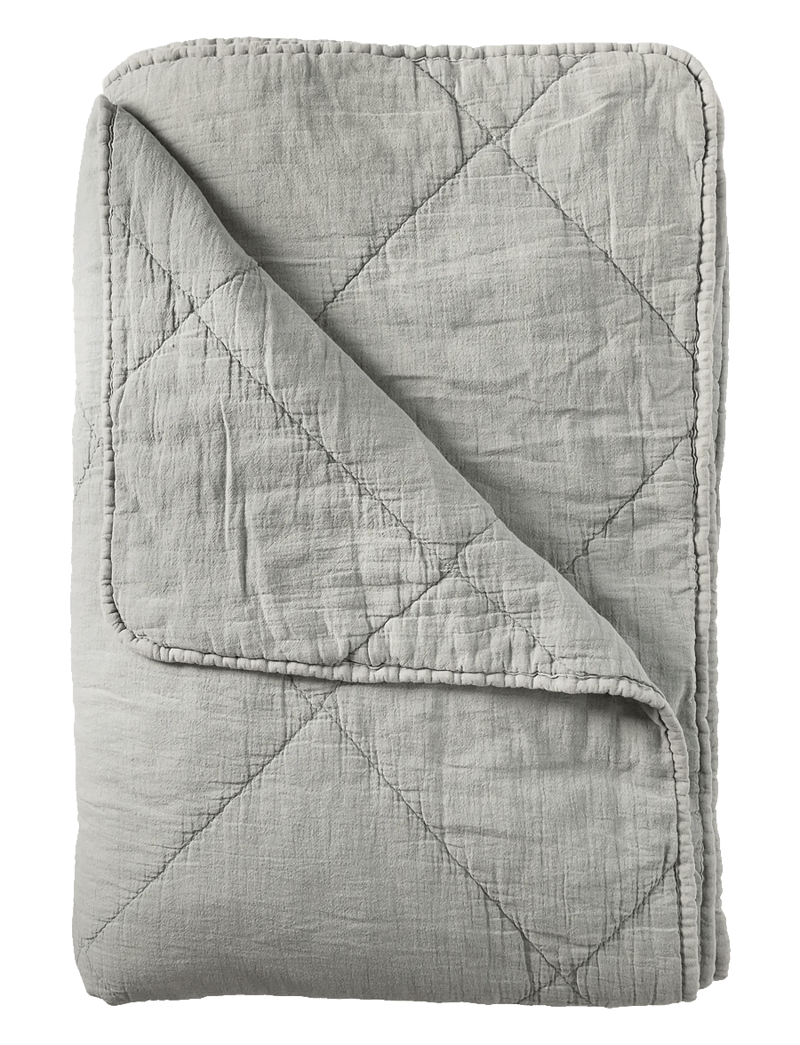 C'est Bon - Bedspread cotton w linentassels - kodu - dusty blue - 0
