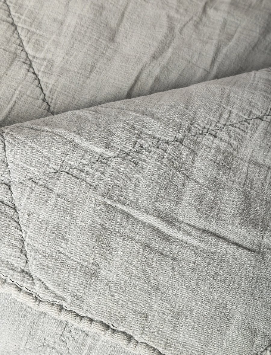 C'est Bon - Bedspread cotton w linentassels - kodu - dusty blue - 1