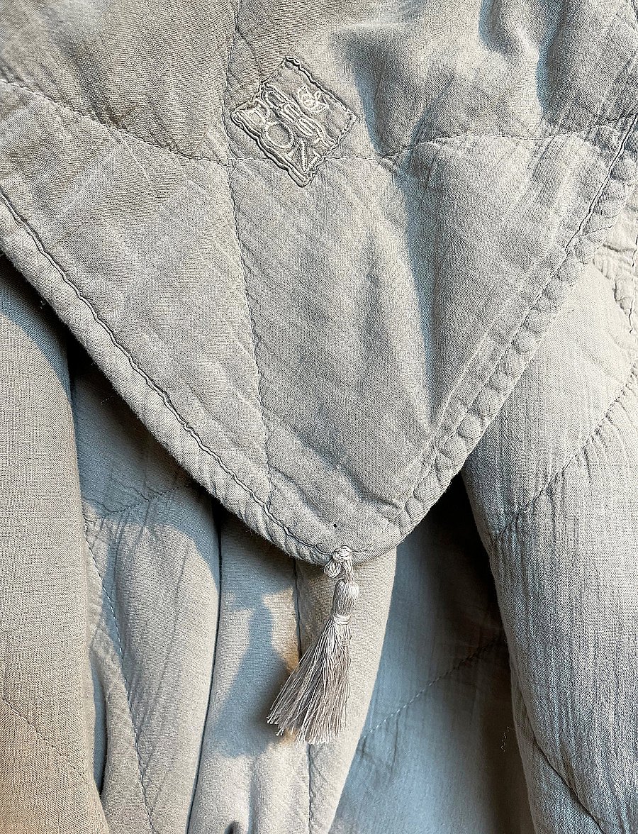 C'est Bon - Plaid cotton w linentassels - decken - light grey - 2