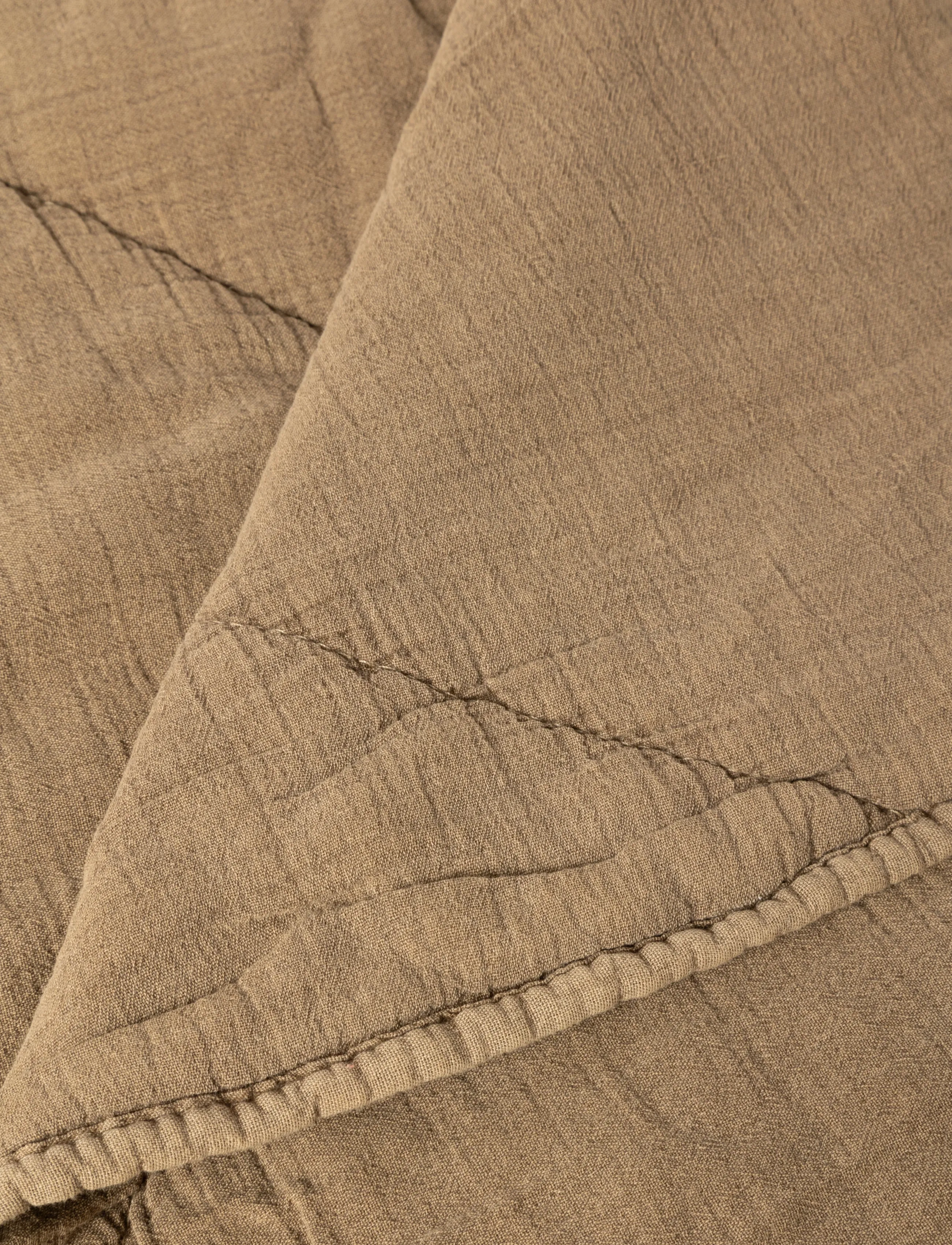 C'est Bon - Plaid cotton w linentassels - Överkast - eucalyptus - 1