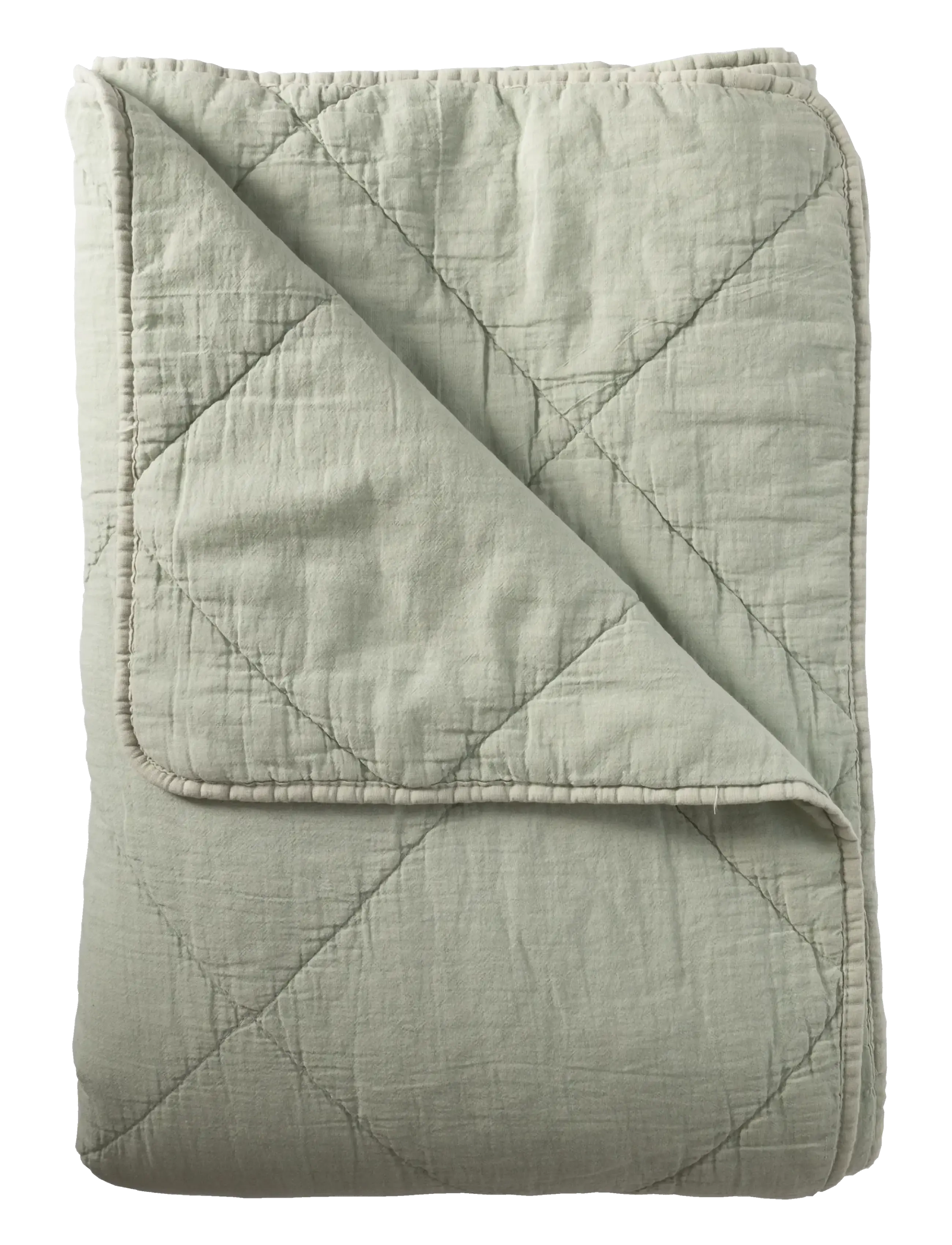 Plaid cotton w linentassels - MINT