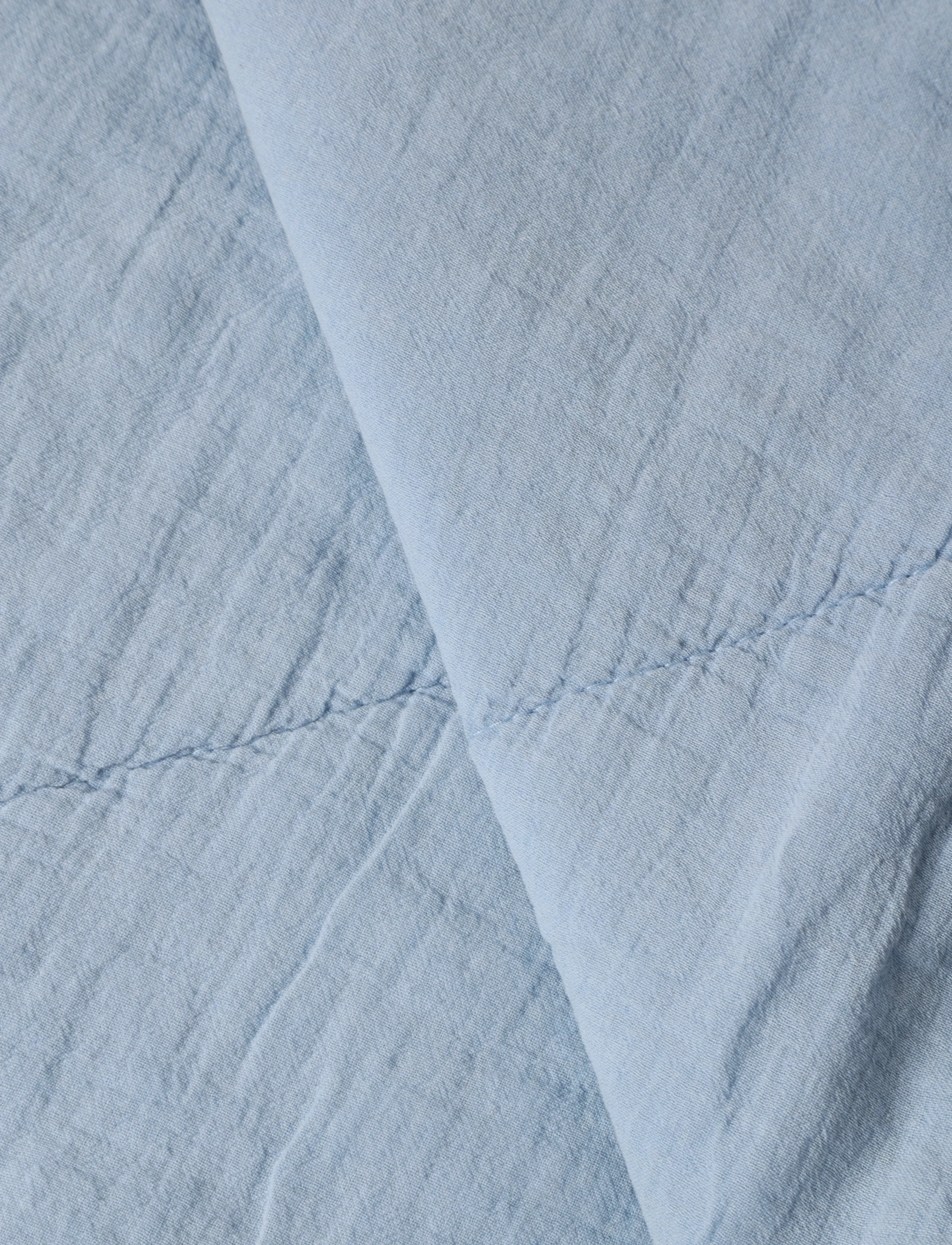 C'est Bon - Plaid cotton w linentassels - tekid ja katted - light blue - 1
