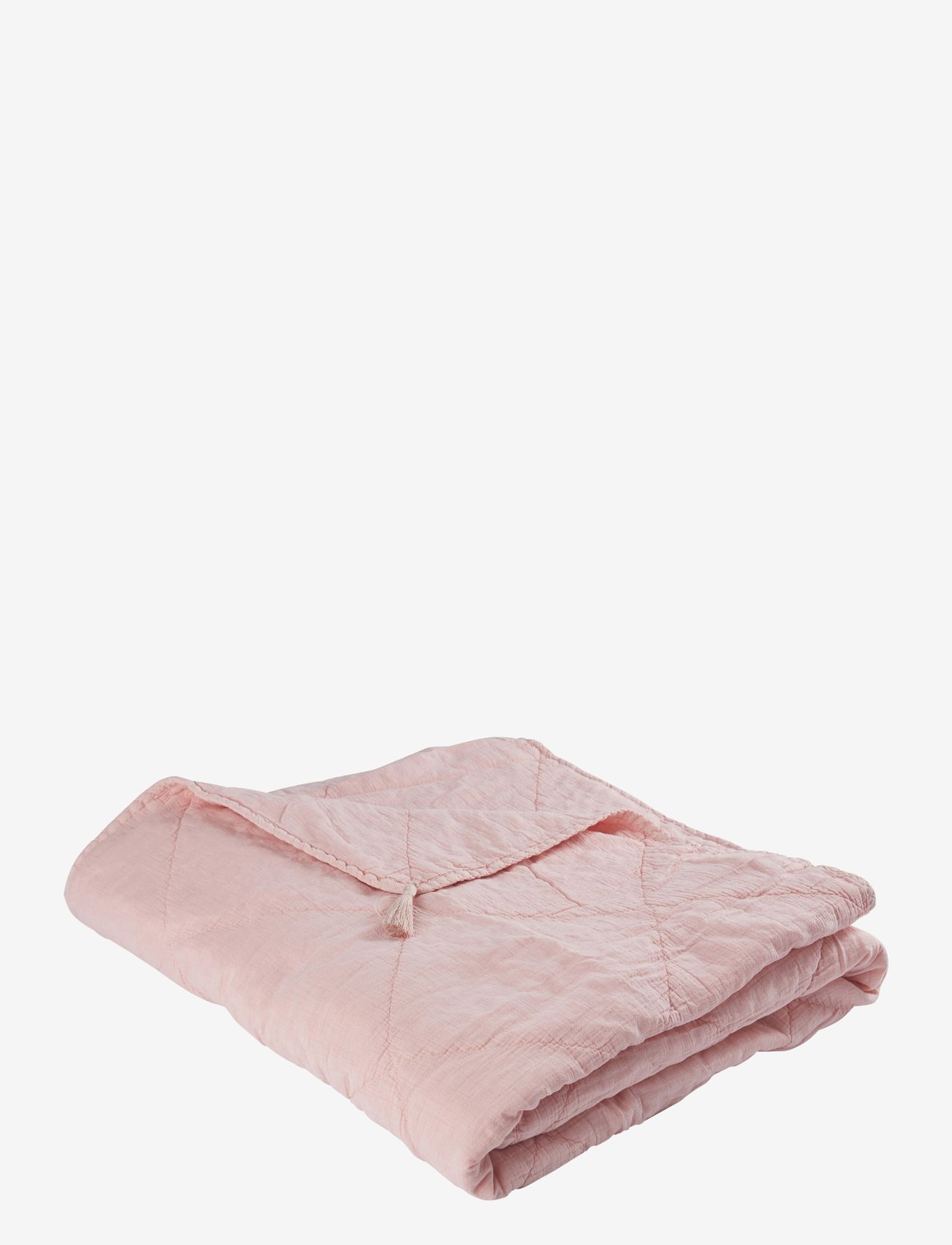 C'est Bon - Plaid cotton w linentassels - apklotai ir užtiesalai - pink - 0
