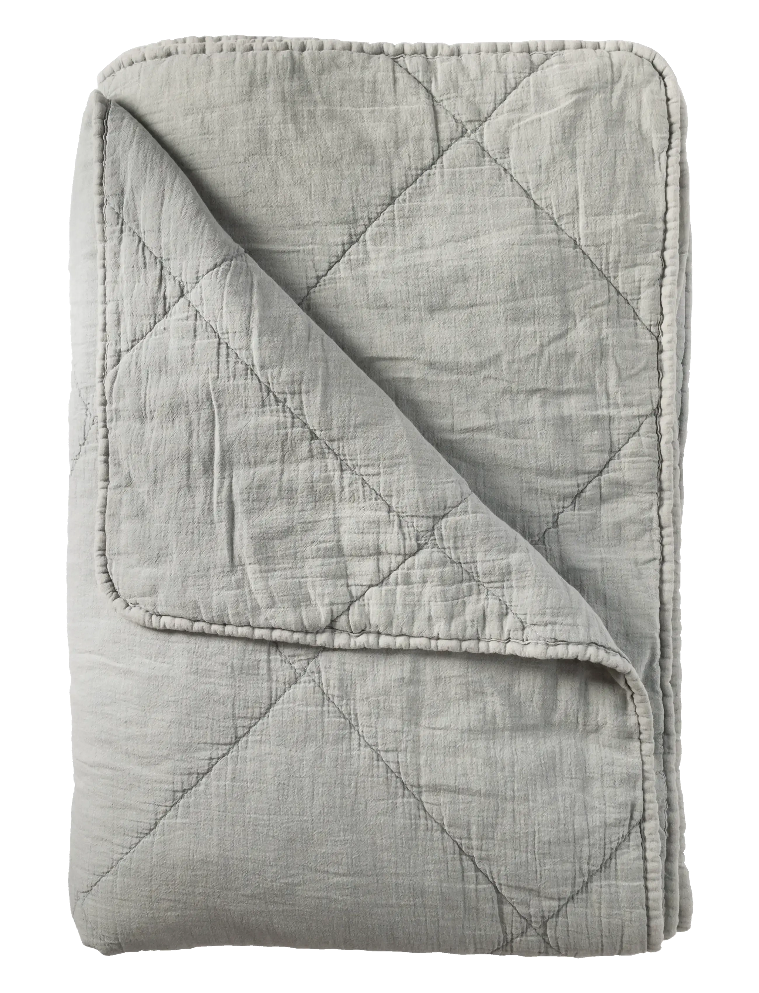 Plaid cotton w linentassels - DUSTY BLUE