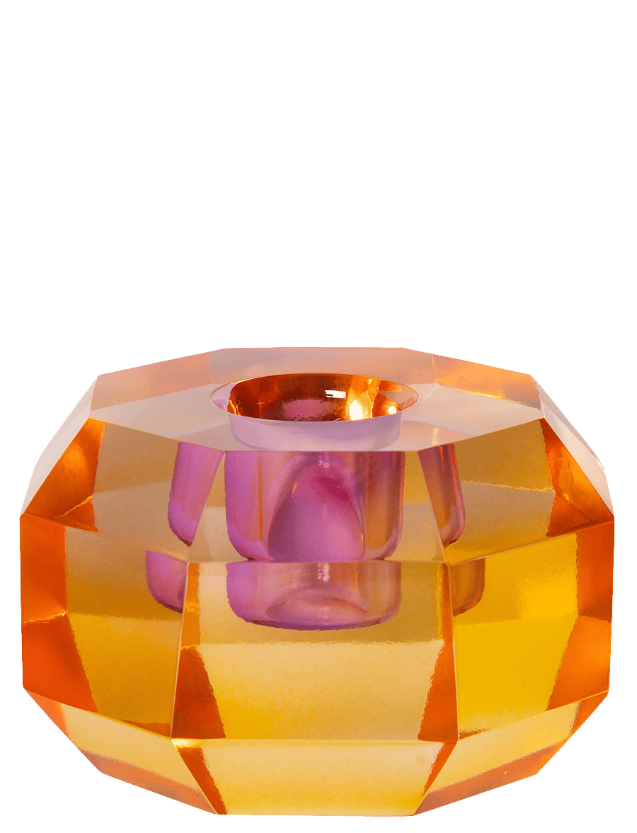 C'est Bon - Crystal holder, yellow ombre, 4,5x7x7 cm - teeküünlahoidjad - yellow ombre - 0