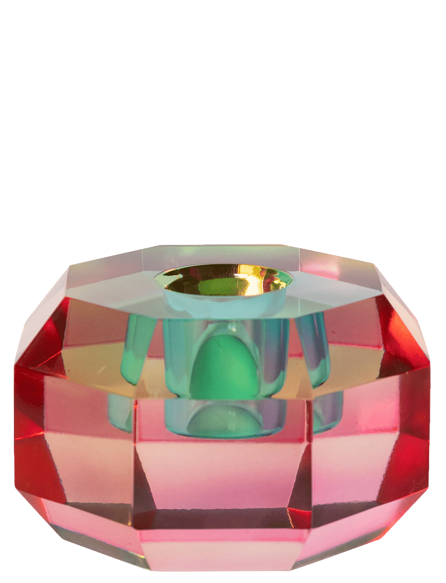 C'est Bon - Crystal holder, pink ombre, 4,5x7x7 cm - teeküünlahoidjad - pink ombre - 0