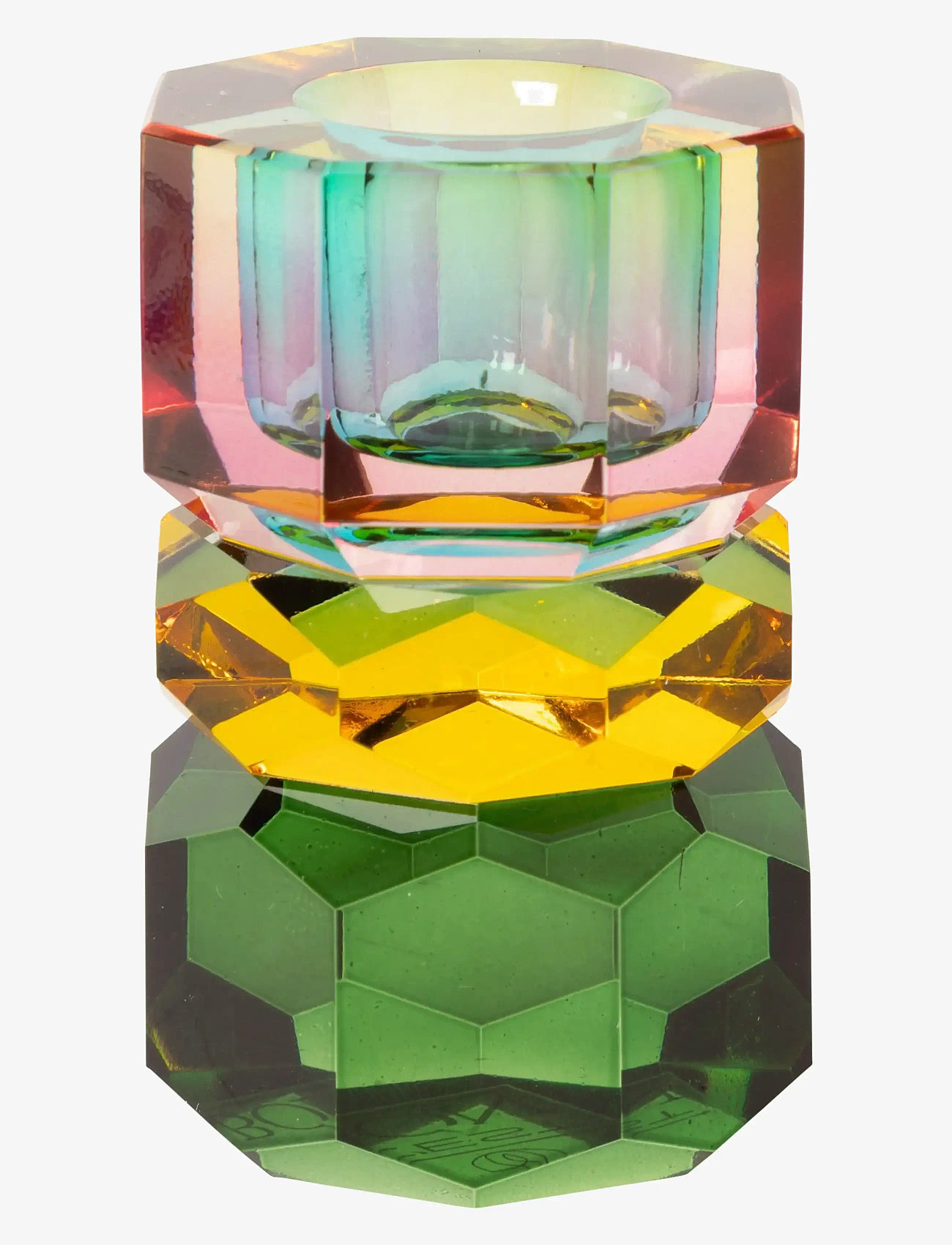 C'est Bon - Crystal candle holder - candlesticks - green/peach/pink ombre - 0