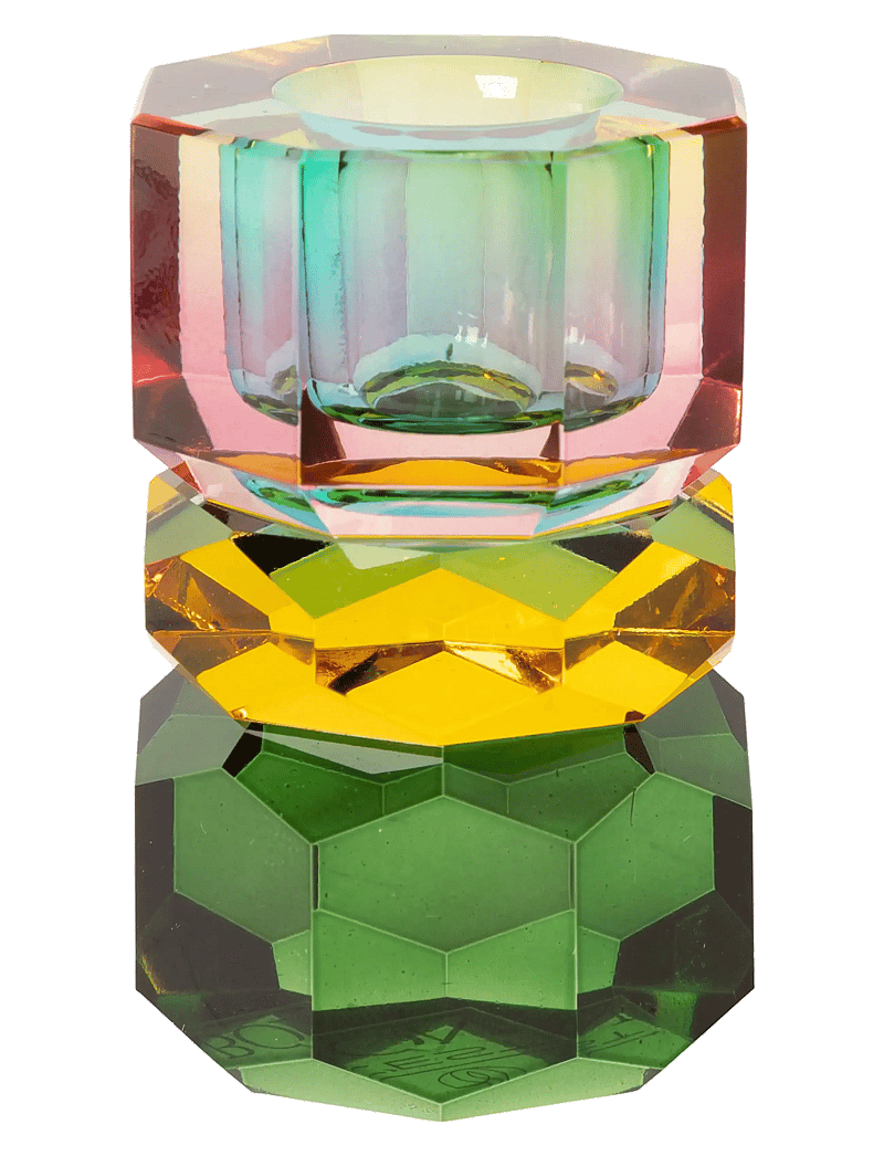 C'est Bon - Crystal candle holder - candlesticks - green/peach/pink ombre - 0