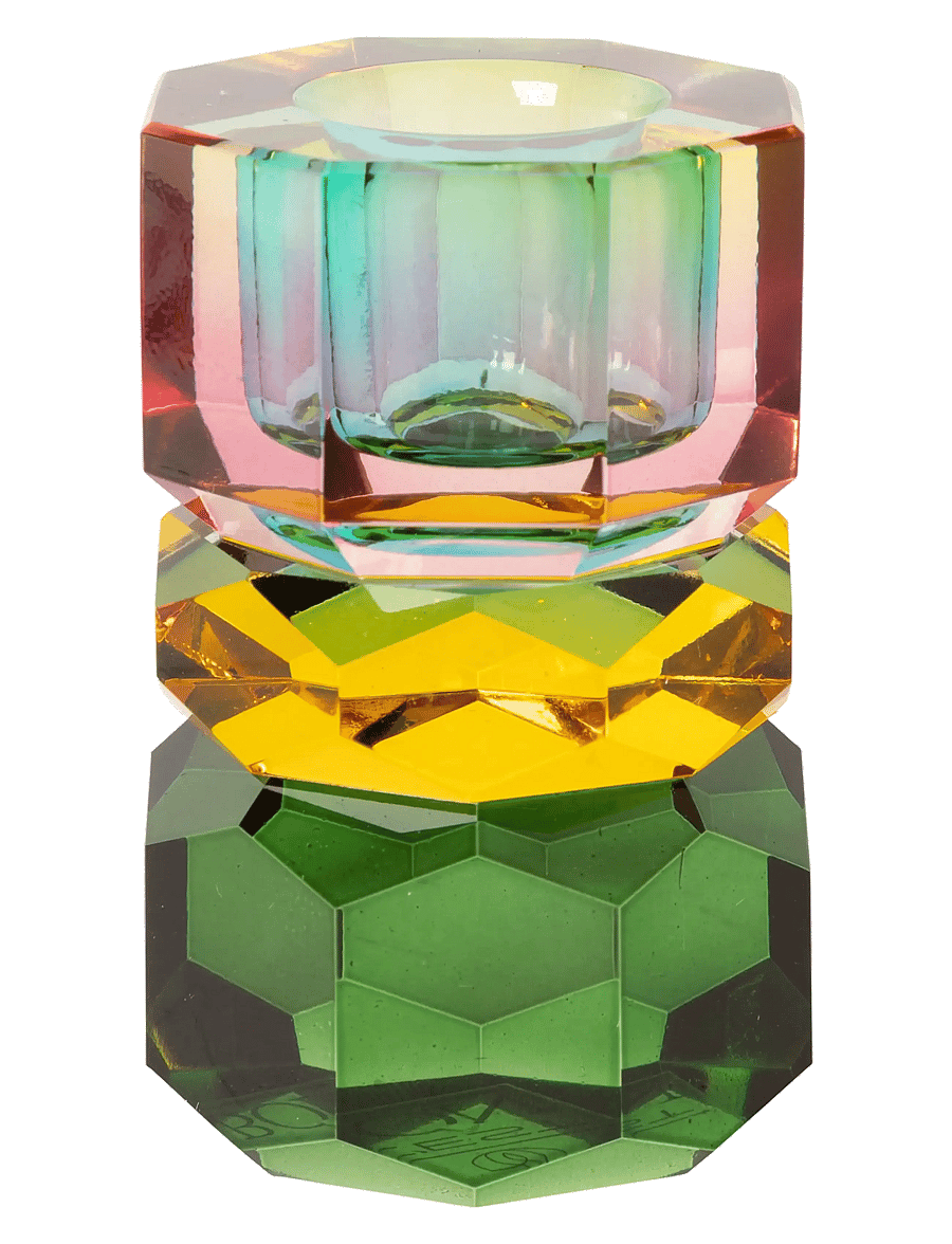 C'est Bon - Crystal candle holder - die niedrigsten preise - green/peach/pink ombre - 0