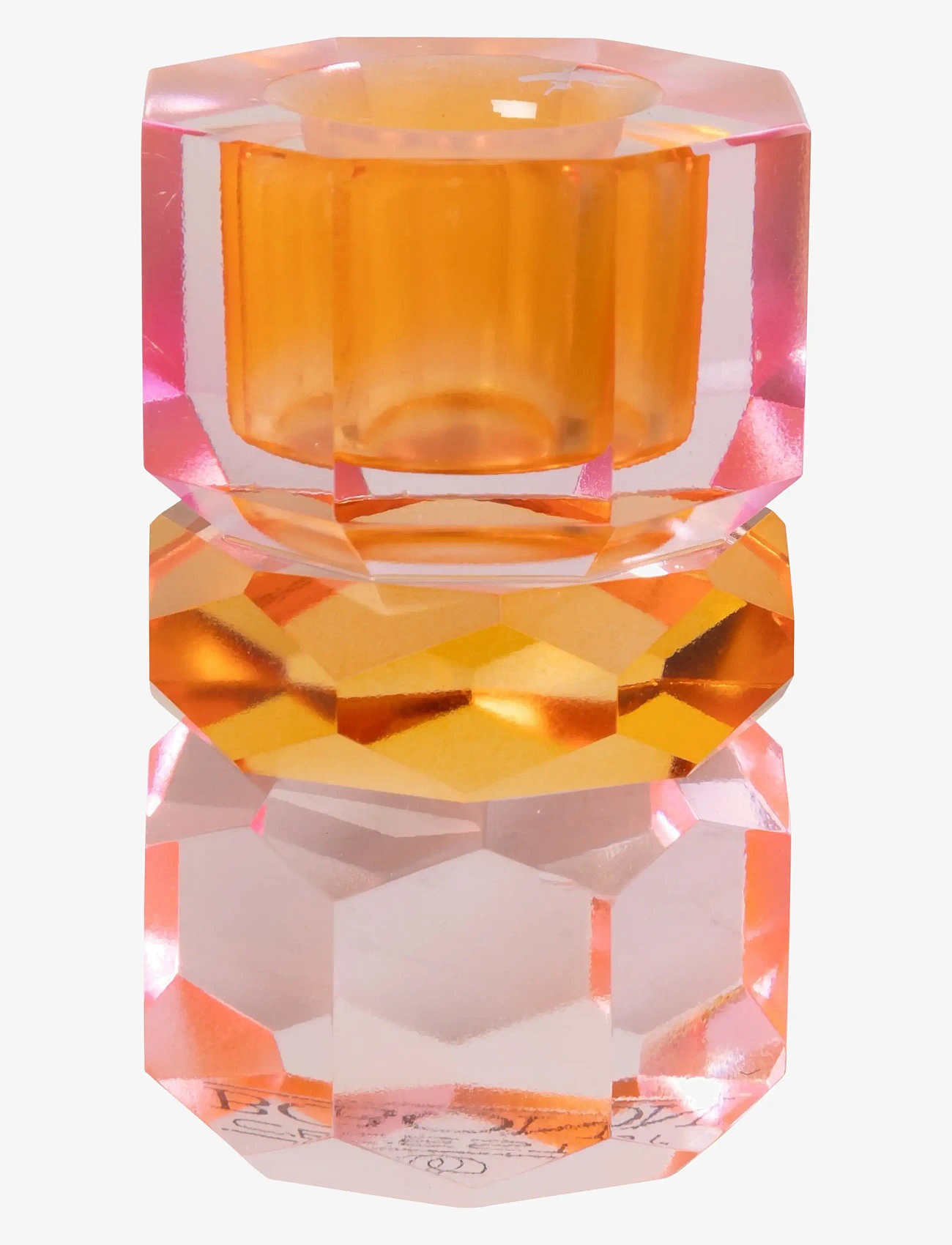 C'est Bon - Crystal candle holder - køb efter pris - pink/tangerine/peach - 0