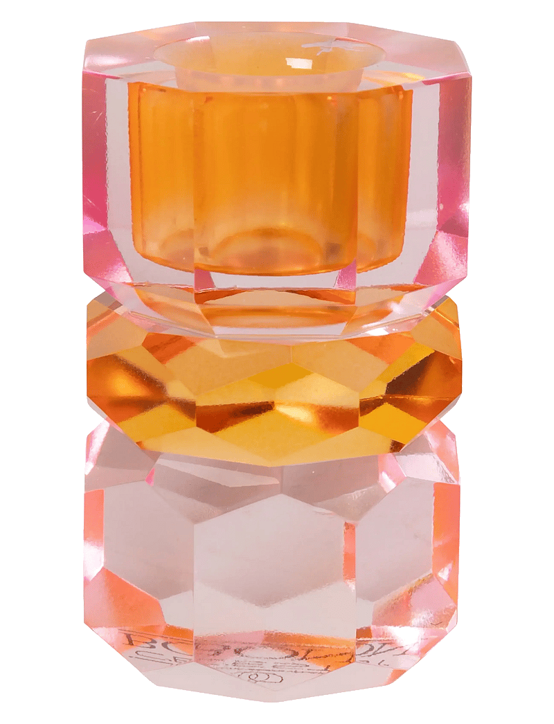 C'est Bon - Crystal candle holder - køb efter pris - pink/tangerine/peach - 0