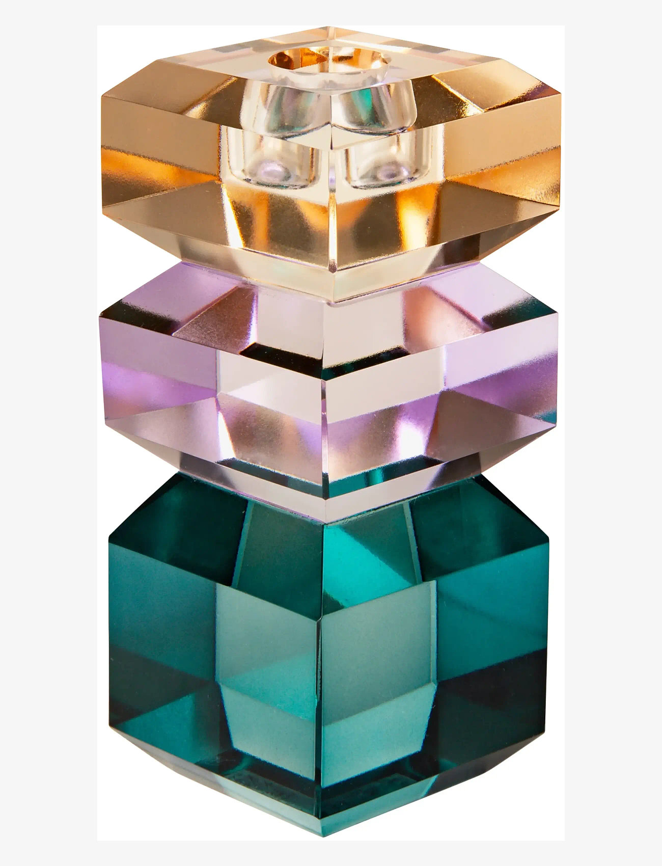 C'est Bon - Crystal candle holder - lysestager - peach/violet/petrol - 0