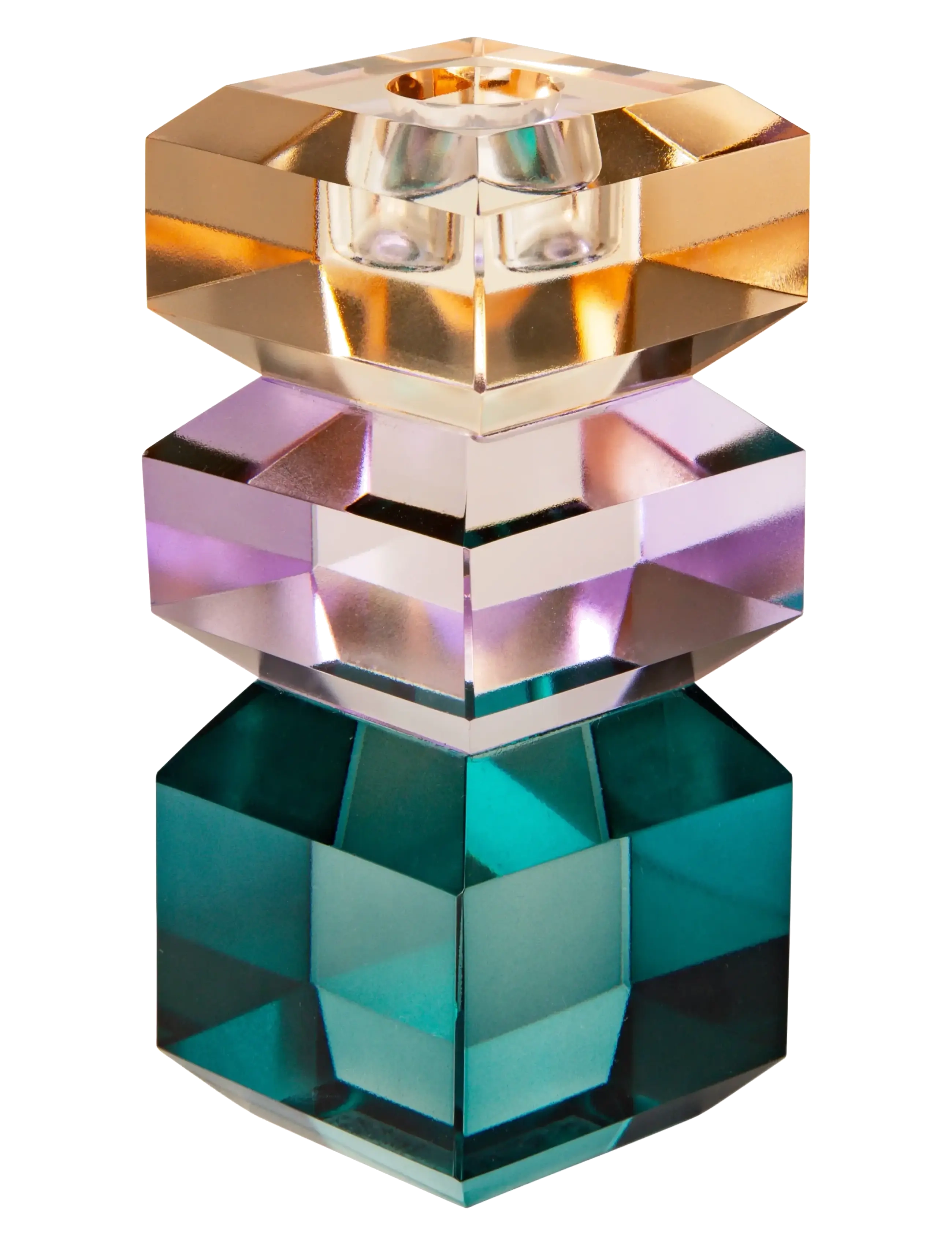 Crystal candle holder - PEACH/VIOLET/PETROL