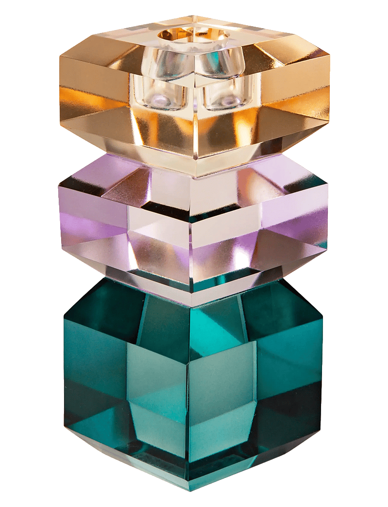C'est Bon - Crystal candle holder - kerzenständer - peach/violet/petrol - 0