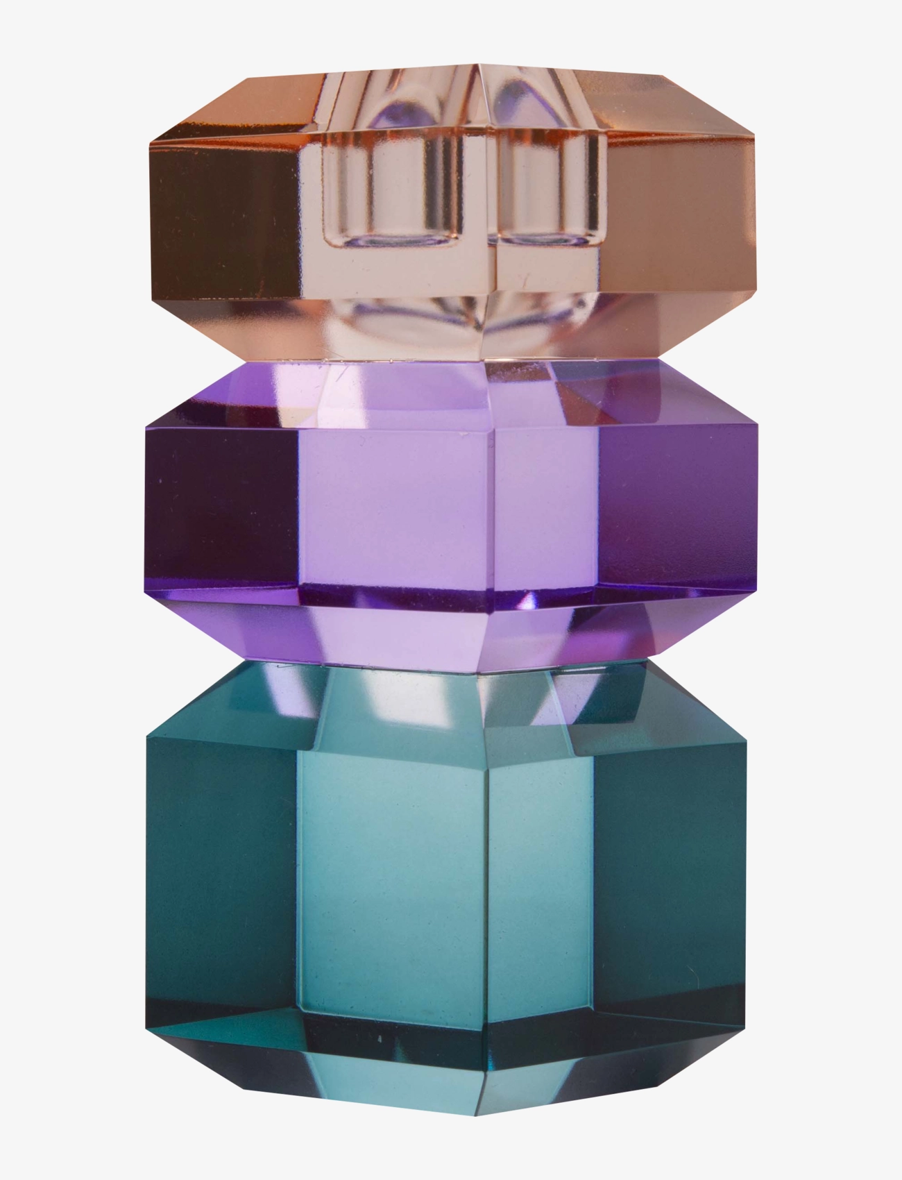 C'est Bon - Crystal candle holder - peach/violet/petrol - 1