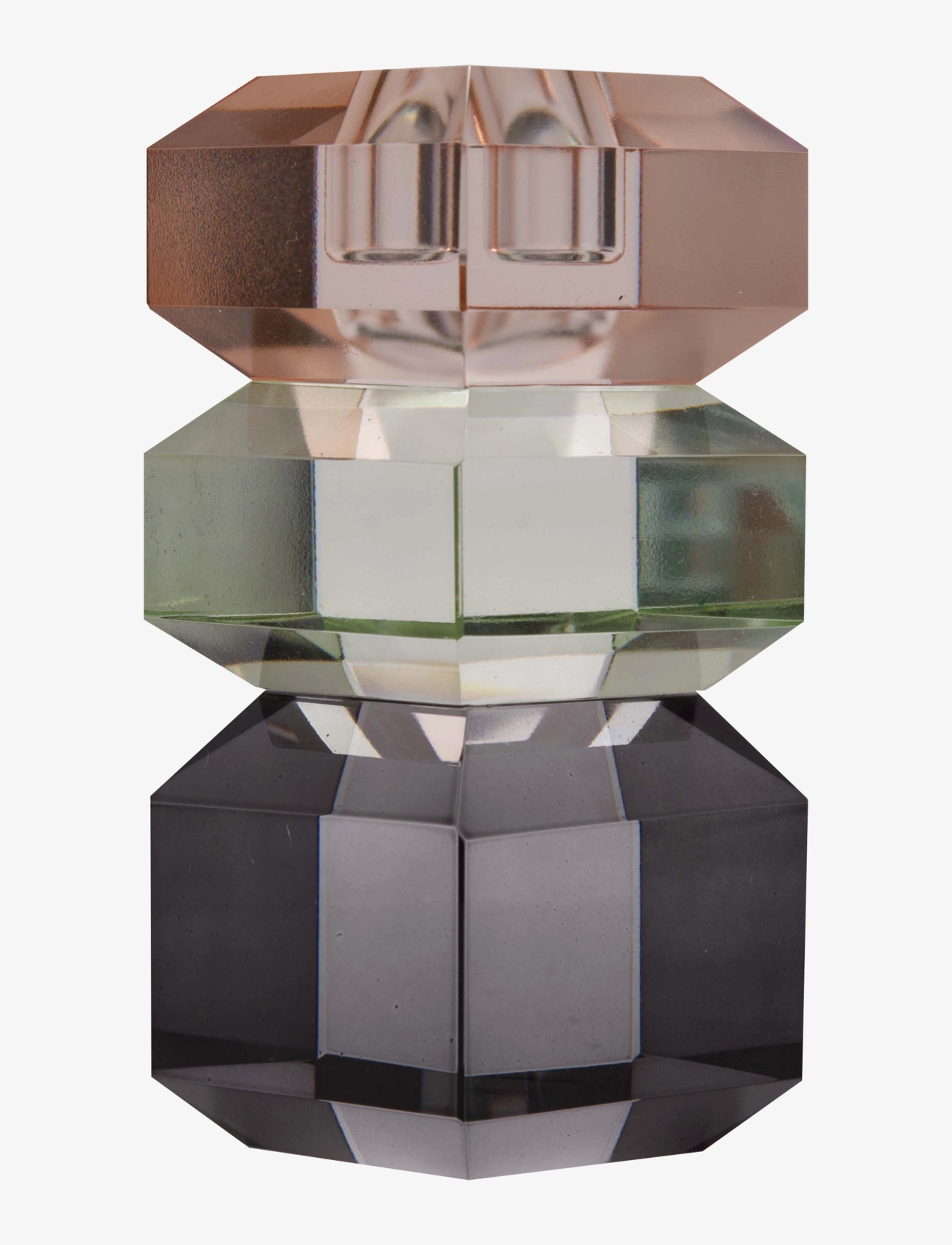 C'est Bon - Crystal candle holder - peach/green/smoke - 1