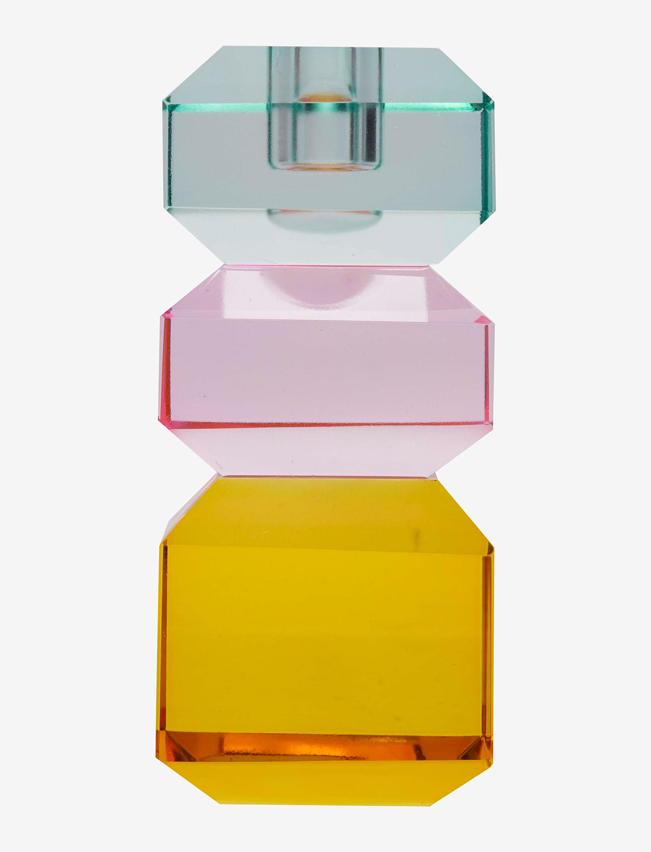 C'est Bon - Crystal candle holder - candlesticks - light mint/light pink/yellow - 0