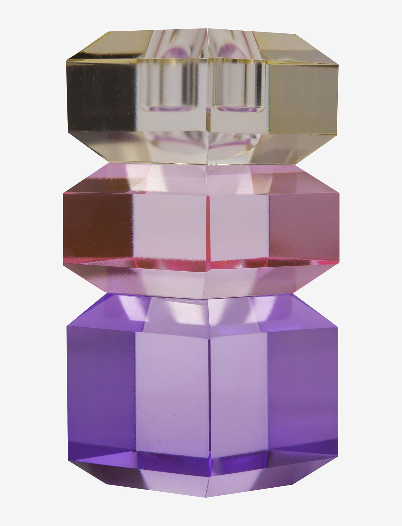 C'est Bon - Crystal candle holder - butter/light pink/violet - 1