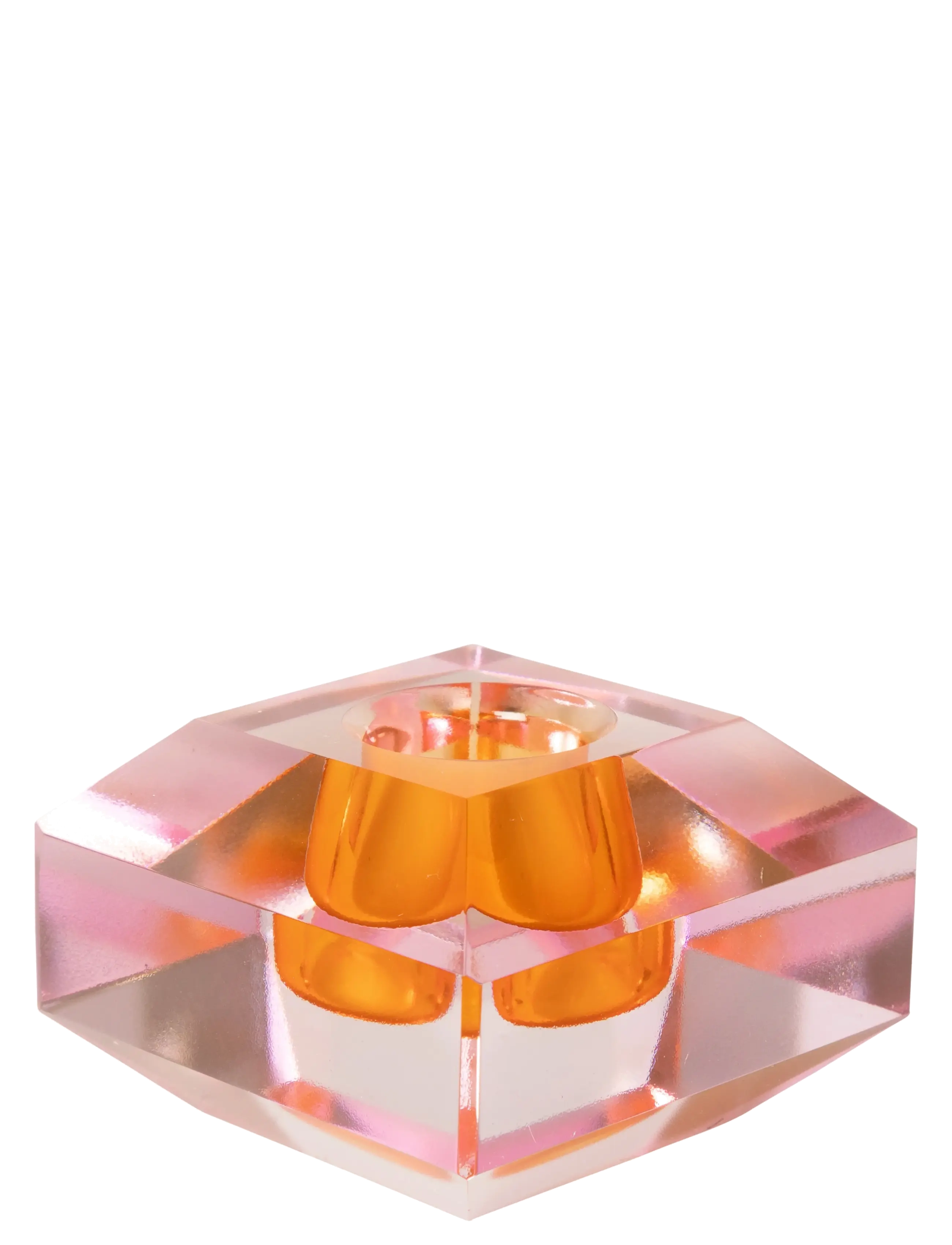 C'est Bon Crystal candle holder - Confirmation gifts - ORANGE OMBRE / pink/rose