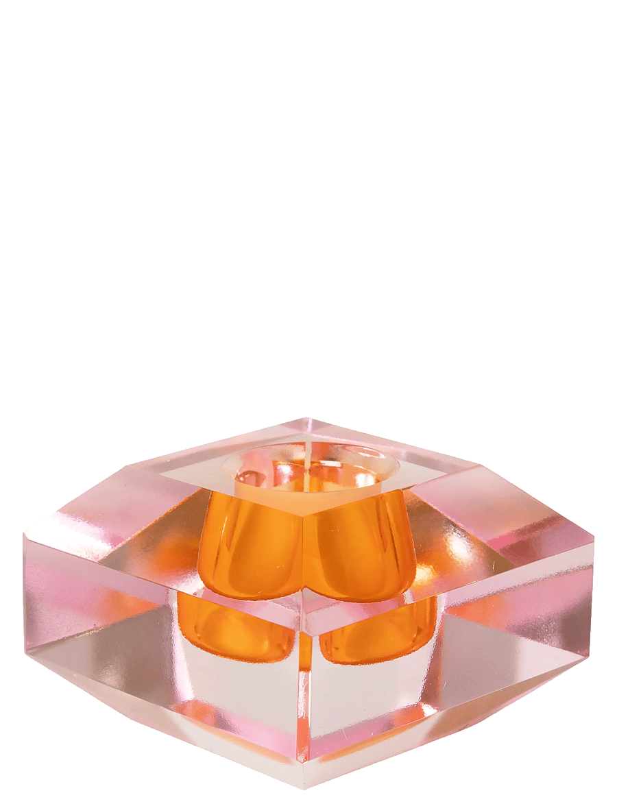 C'est Bon - Crystal candle holder - die niedrigsten preise - orange ombre - 0