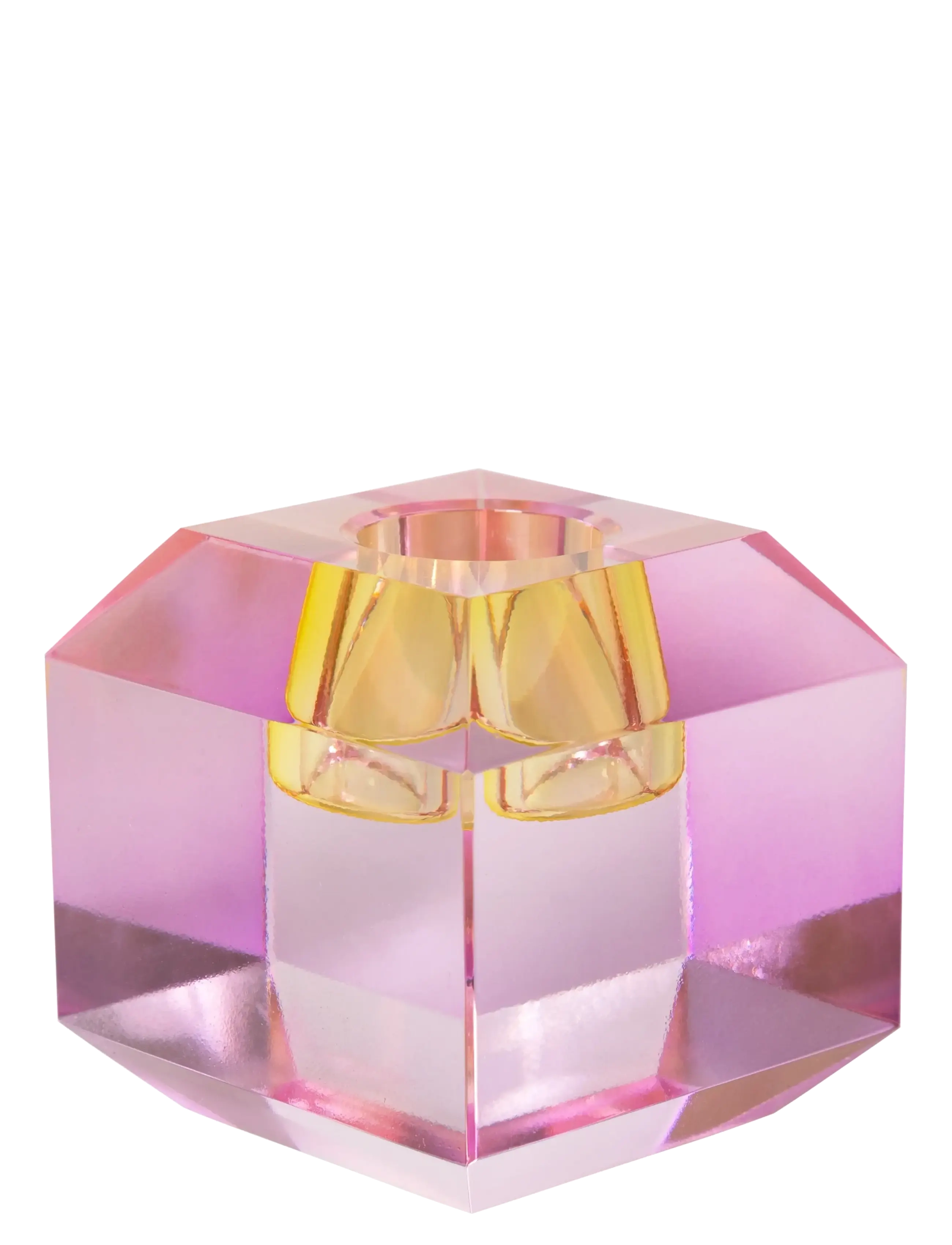 C'EST BON Crystal Candle Holder Pink - H6CM - Unisex